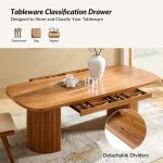 Monroe Acorn Mid-Century Modern Dining Table with Storage Drawer 10 Monroe Acorn Mid-Century Modern Dining Table with Storage Drawer