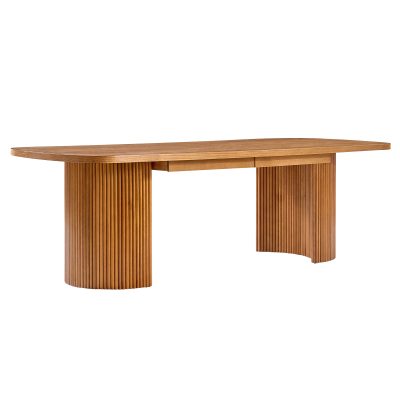 Monroe Acorn Mid-Century Modern Dining Table with Storage Drawer