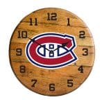 Montreal Canadiens Oak Barrel Clock 4 Montreal Canadiens Oak Barrel Clock