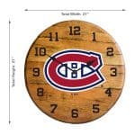 Montreal Canadiens Oak Barrel Clock 6 Montreal Canadiens Oak Barrel Clock
