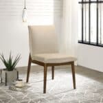 Beige Velvet Mid-Century Modern Dining Chair (Set of 2) 9 Beige Velvet Mid-Century Modern Dining Chair (Set of 2)