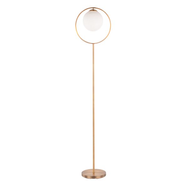 Moon Contemporary Gold Metal Frosted Glass Floor Lamp 10