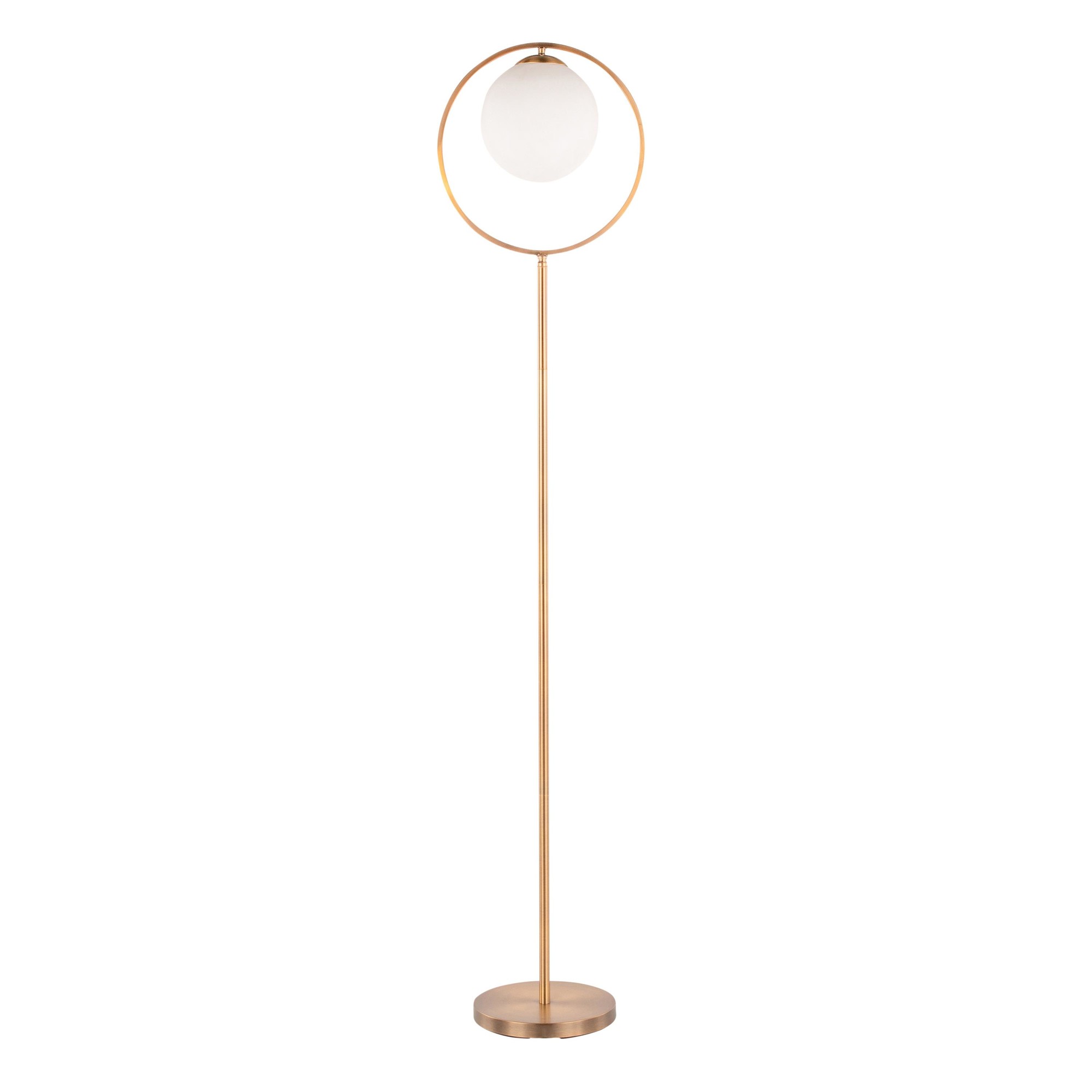 Moon Contemporary Gold Metal Frosted Glass Floor Lamp 11 Moon Contemporary Gold Metal Frosted Glass Floor Lamp - Image 11