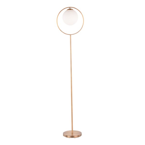 Moon Contemporary Gold Metal Frosted Glass Floor Lamp 11