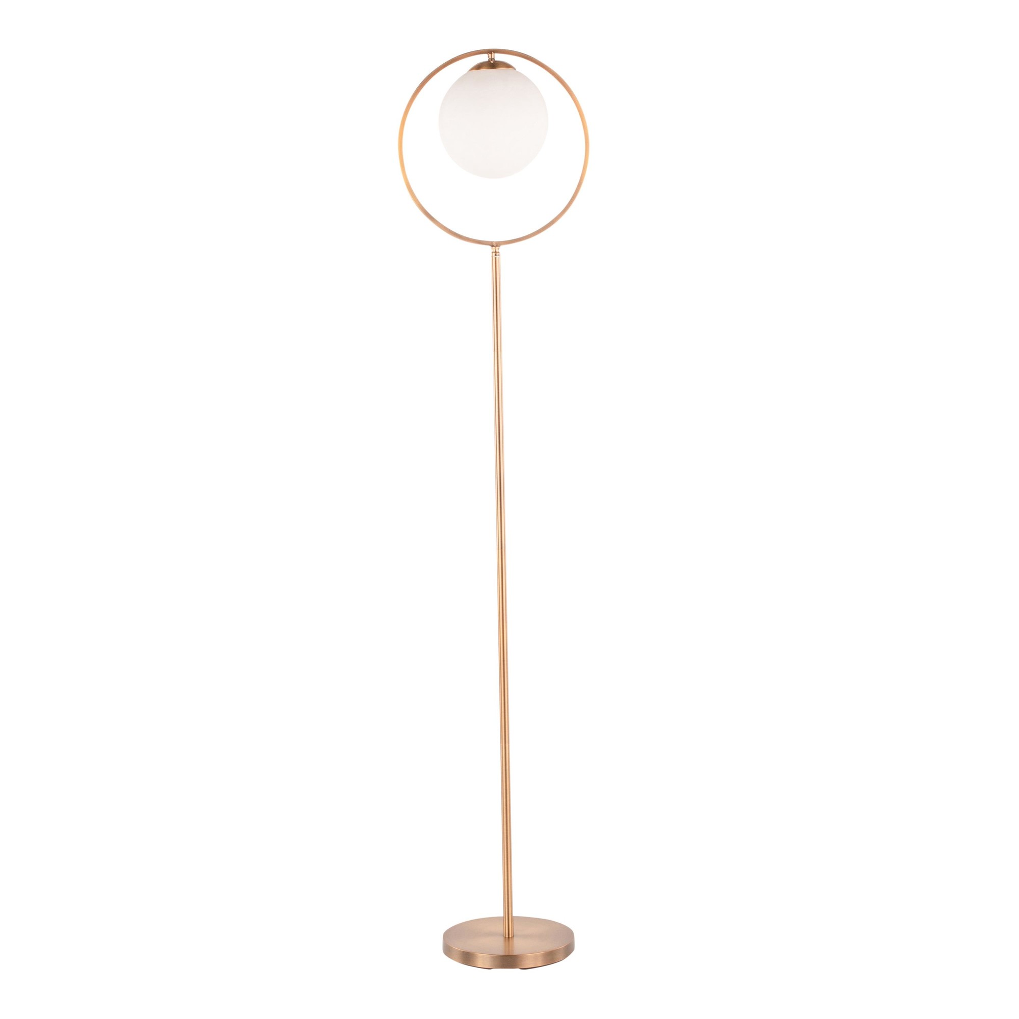 Moon Contemporary Gold Metal Frosted Glass Floor Lamp 12 Moon Contemporary Gold Metal Frosted Glass Floor Lamp - Image 12