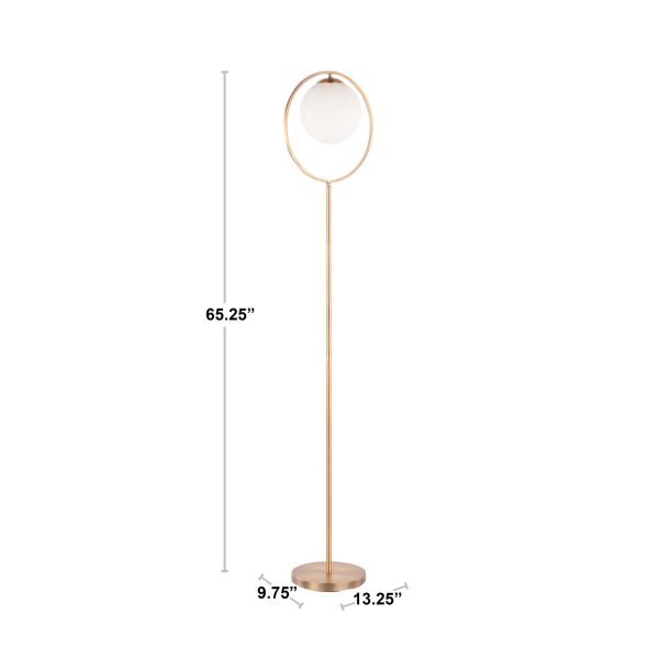 Moon Contemporary Gold Metal Frosted Glass Floor Lamp 15