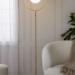 Moon Contemporary Gold Metal Frosted Glass Floor Lamp 20 Moon Contemporary Gold Metal Frosted Glass Floor Lamp