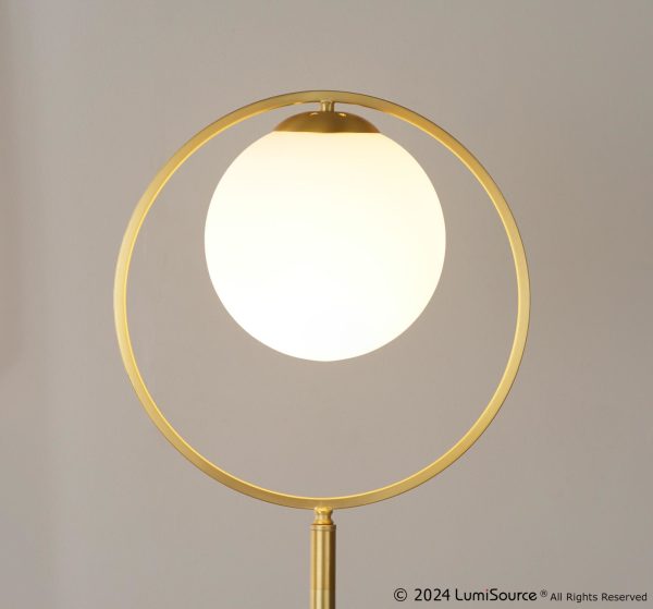 Moon Contemporary Gold Metal Frosted Glass Floor Lamp 3