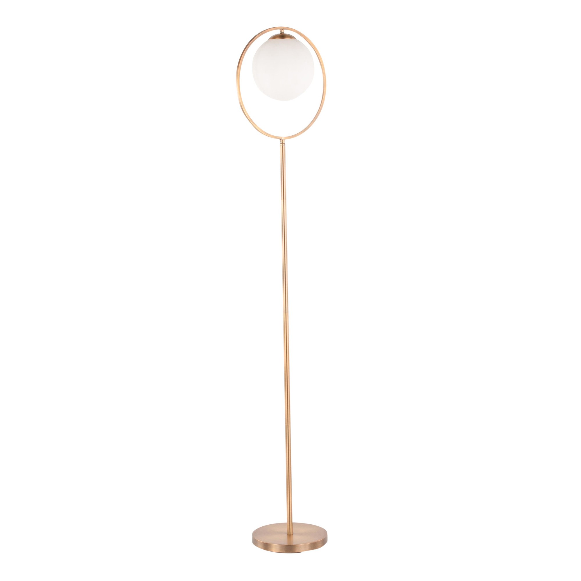 Moon Contemporary Gold Metal Frosted Glass Floor Lamp 7 Moon Contemporary Gold Metal Frosted Glass Floor Lamp - Image 7