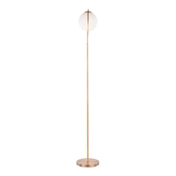 Moon Contemporary Gold Metal Frosted Glass Floor Lamp 8