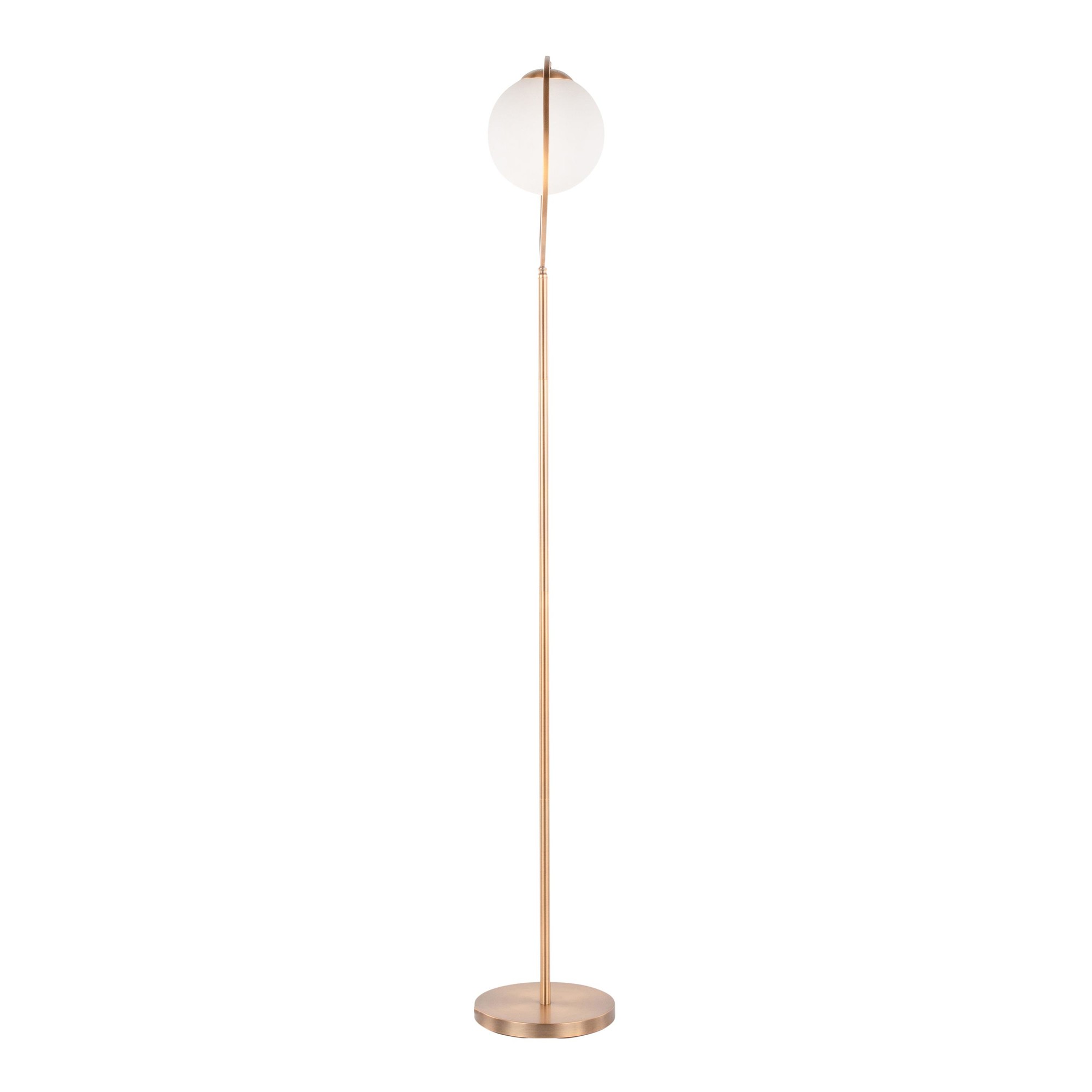 Moon Contemporary Gold Metal Frosted Glass Floor Lamp 9 Moon Contemporary Gold Metal Frosted Glass Floor Lamp - Image 9