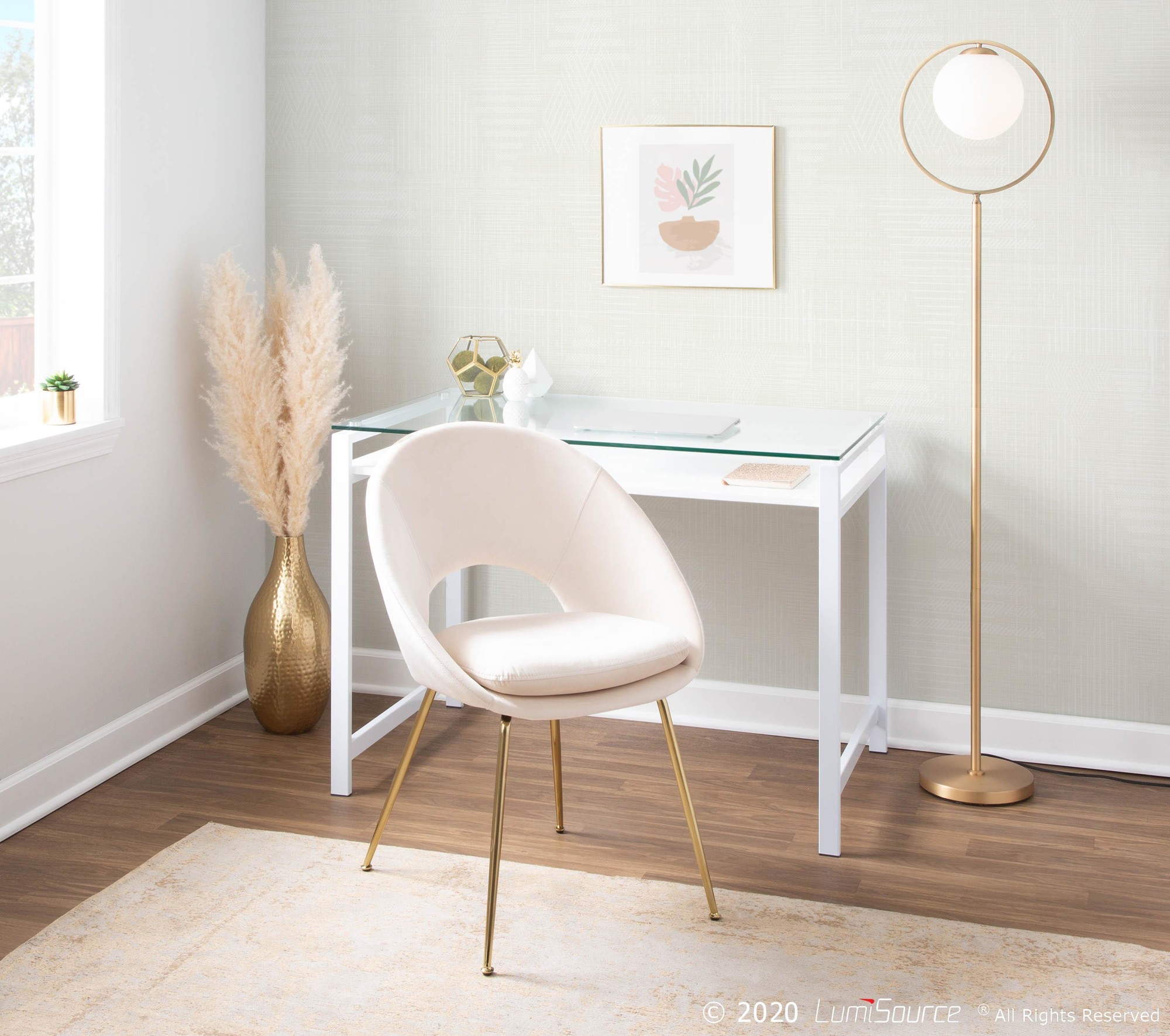 Moon Contemporary Gold Metal Frosted Glass Floor Lamp 1 Moon Contemporary Gold Metal Frosted Glass Floor Lamp