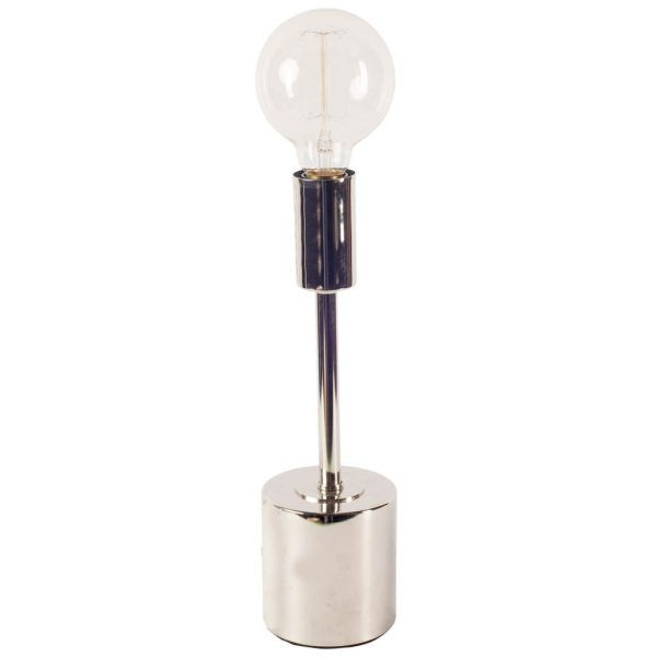 Mooney 17.5H Metallic Silver Metal Shade less Table Lamp