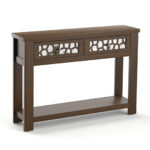 Mirrored Console Table with Drawers and Open Storage Shelf