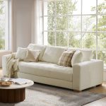 Morgan Ivory Chenille Modern 4-Seater Spacious Sofa 7 Morgan Ivory Chenille Modern 4-Seater Spacious Sofa