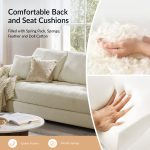 Morgan Ivory Chenille Modern 4-Seater Spacious Sofa 8 Morgan Ivory Chenille Modern 4-Seater Spacious Sofa