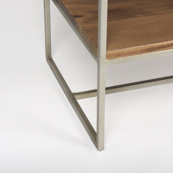 Morris III 47.25 X 15 X 75.5 Brown Wood and Silver Metal Frame 6 Shelf Shelving Unit 11