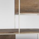 Morris III 47.25 X 15 X 75.5 Brown Wood and Silver Metal Frame 6 Shelf Shelving Unit