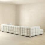Cream Boucle U-Shaped Mid-Century Modern Corner Sofa