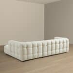 Cream Boucle Mid-Century Modern Sectional Sofa with Chaise