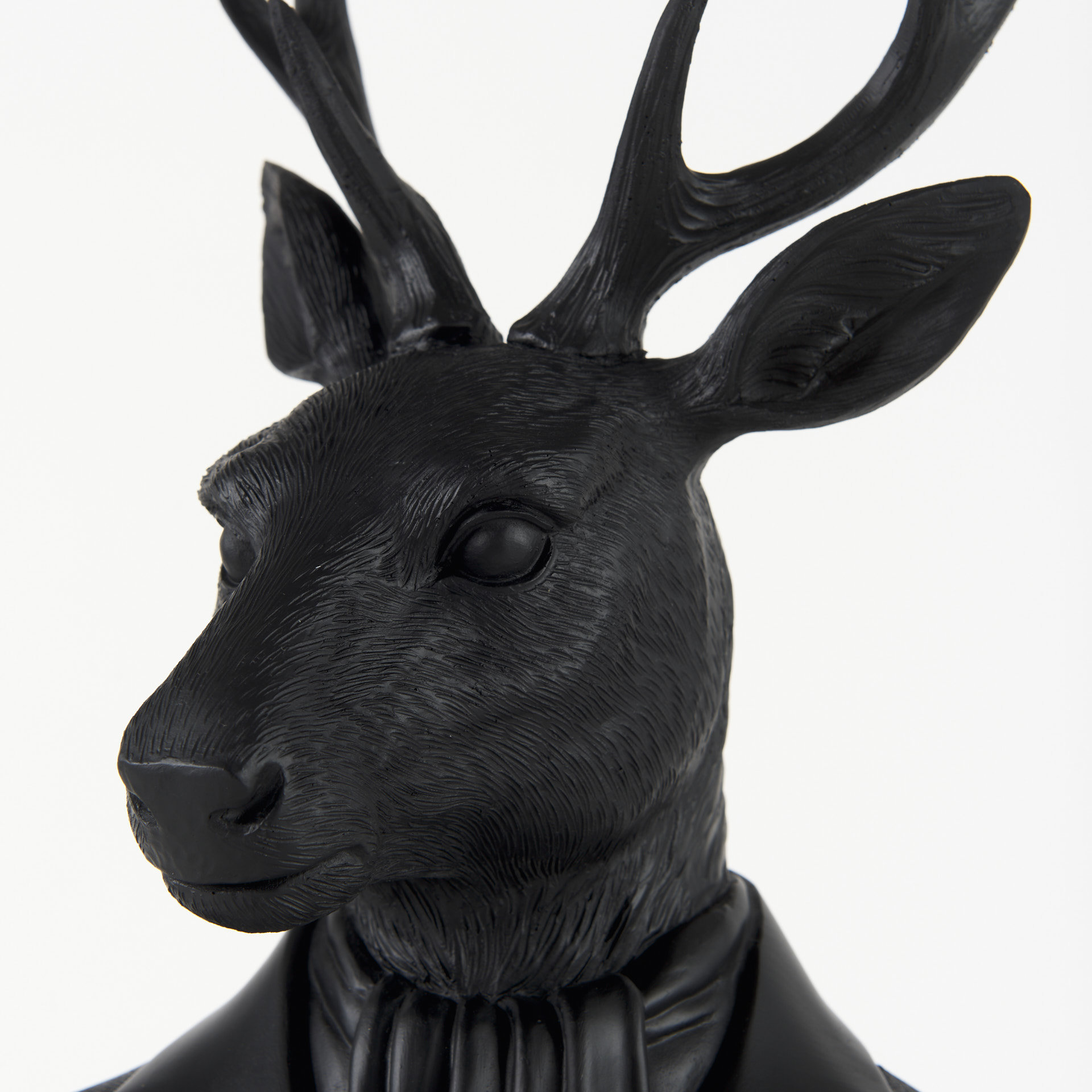 Mozart 8.2L x 6.0W x 22.5H Black Painted Resin Deer Bust 8 Mozart 8.2L x 6.0W x 22.5H Black Painted Resin Deer Bust - Image 8