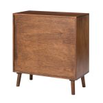 Mrgadava Cherry Solid Wood Rattan Door Storage Cabinet