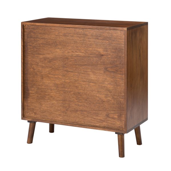 Mrgadava Cherry Solid Wood Rattan Door Storage Cabinet 2