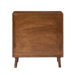 Mrgadava Cherry Solid Wood Rattan Door Storage Cabinet