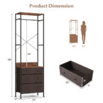 Space-Saving Closet Organizer with Shelves, Drawers, and Hanging Rod