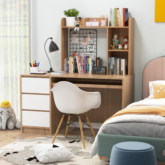 4 Shelf Multipurpose Desk Bookshelf with Anti-Tip Safety Features 2 4 Shelf Multipurpose Desk Bookshelf with Anti-Tip Safety Features - Image 2