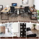 Corner or Long L Shaped Desk with Shelves and Cable Holes 35 Corner or Long L Shaped Desk with Shelves and Cable Holes