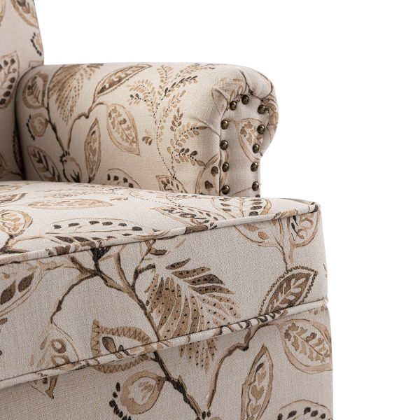 Murray Bird Print Nailhead Trim Farmhouse Accent Chair 4