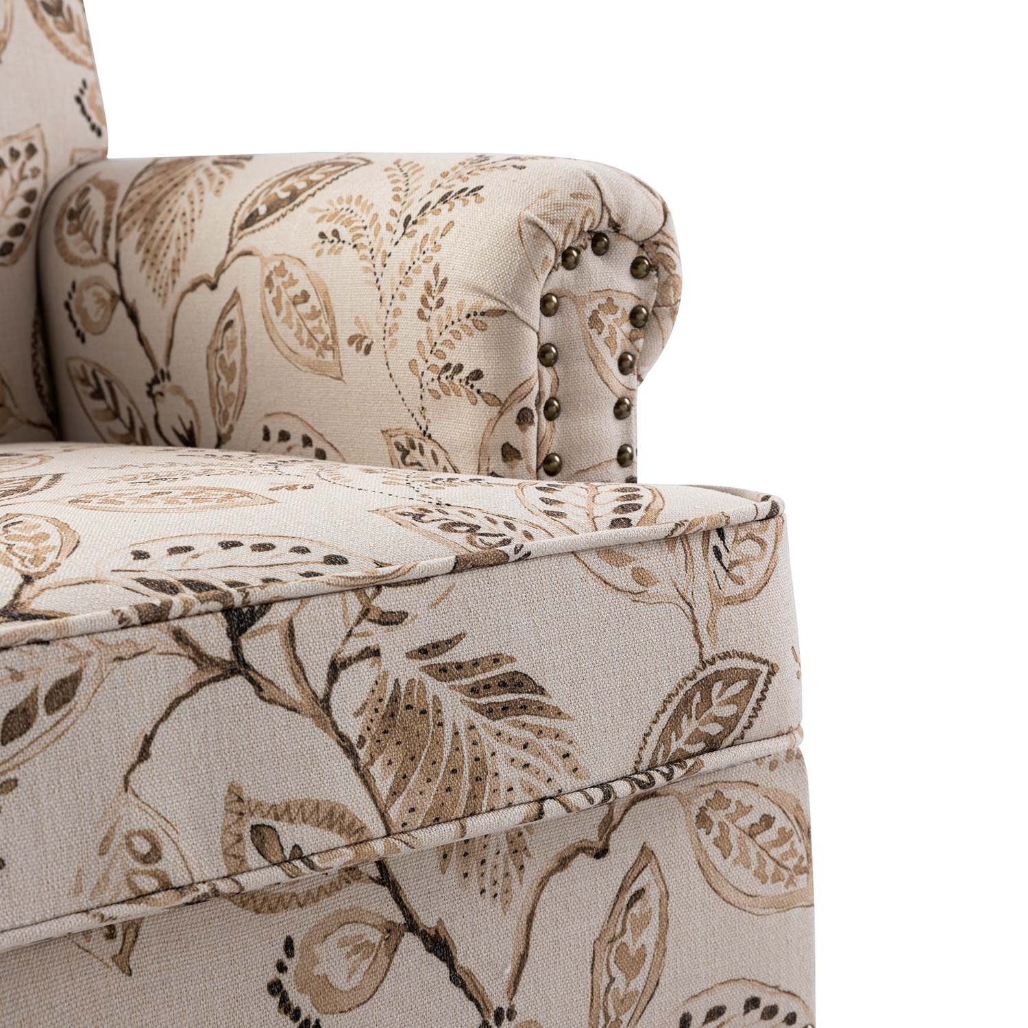 Murray Bird Print Nailhead Trim Farmhouse Accent Chair 5 Murray Bird Print Nailhead Trim Farmhouse Accent Chair - Image 5