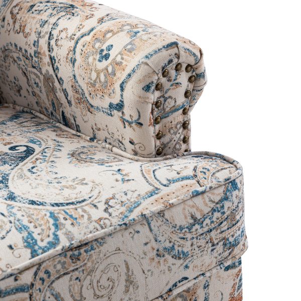 Murray Farmhouse Nailhead Trim Accent Armchair Paisley 4