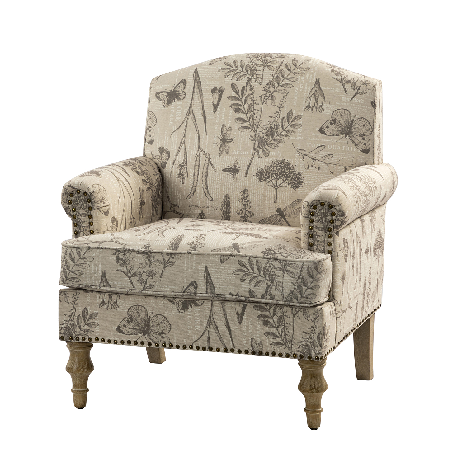 Murray Grey Farmhouse Nailhead Trim Accent Armchair 2 Murray Grey Farmhouse Nailhead Trim Accent Armchair - Image 2