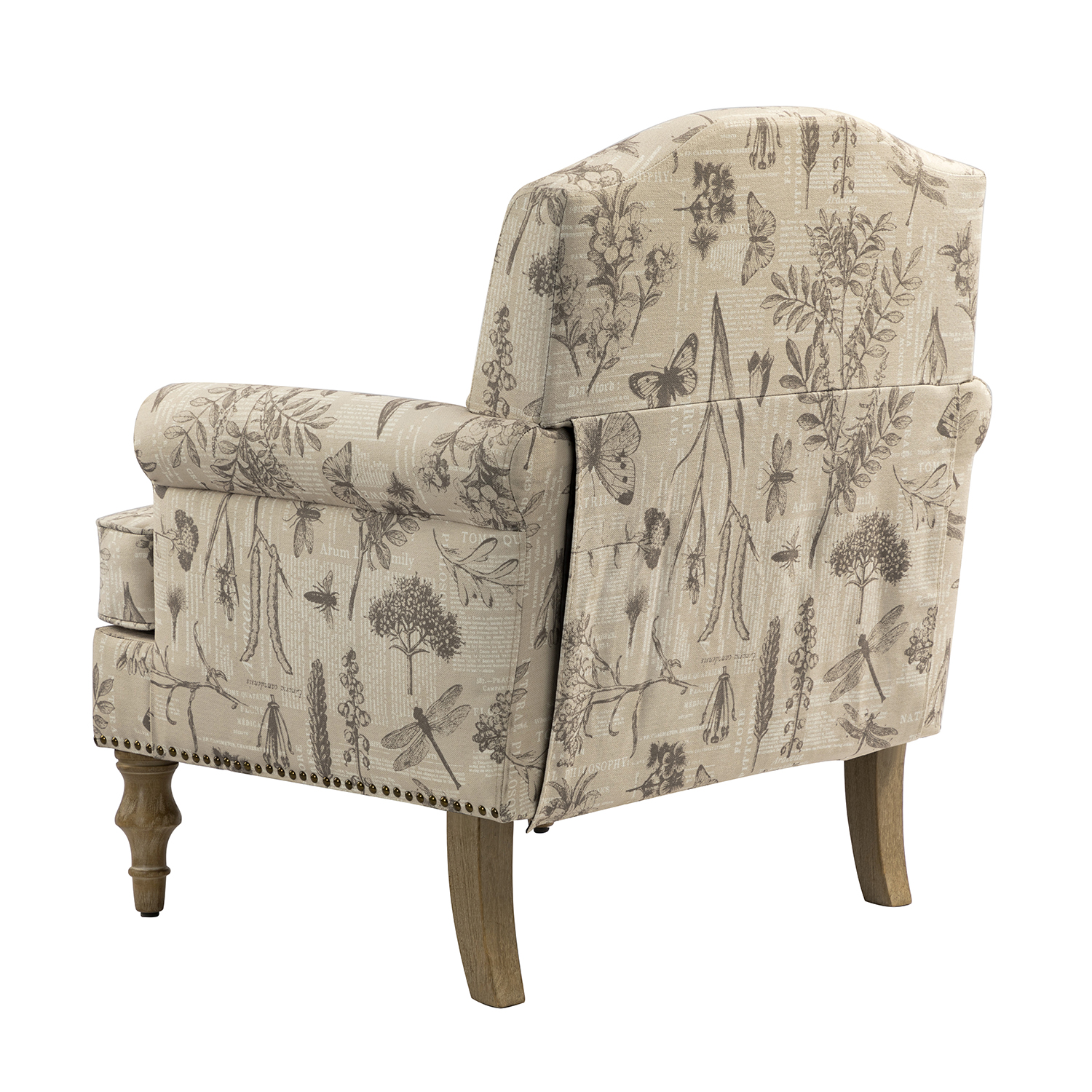 Murray Grey Farmhouse Nailhead Trim Accent Armchair 3 Murray Grey Farmhouse Nailhead Trim Accent Armchair - Image 3