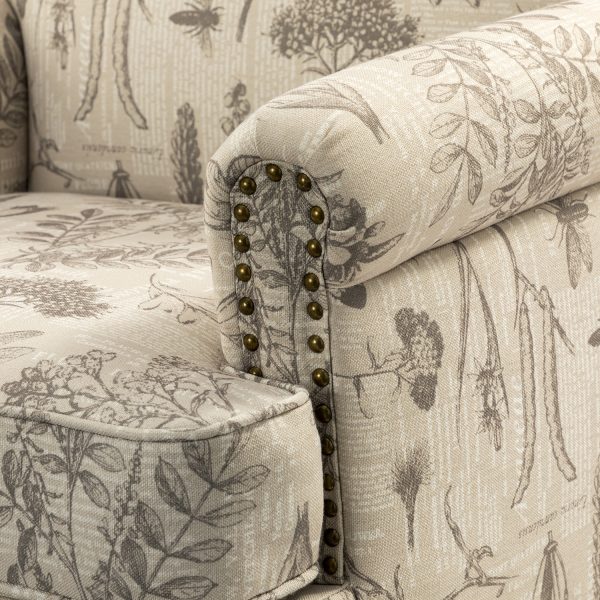 Murray Grey Farmhouse Nailhead Trim Accent Armchair 4