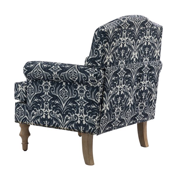 Murray Navy Farmhouse Nailhead Trim Accent Armchair 2