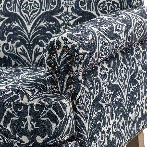 Murray Navy Farmhouse Nailhead Trim Accent Armchair 4