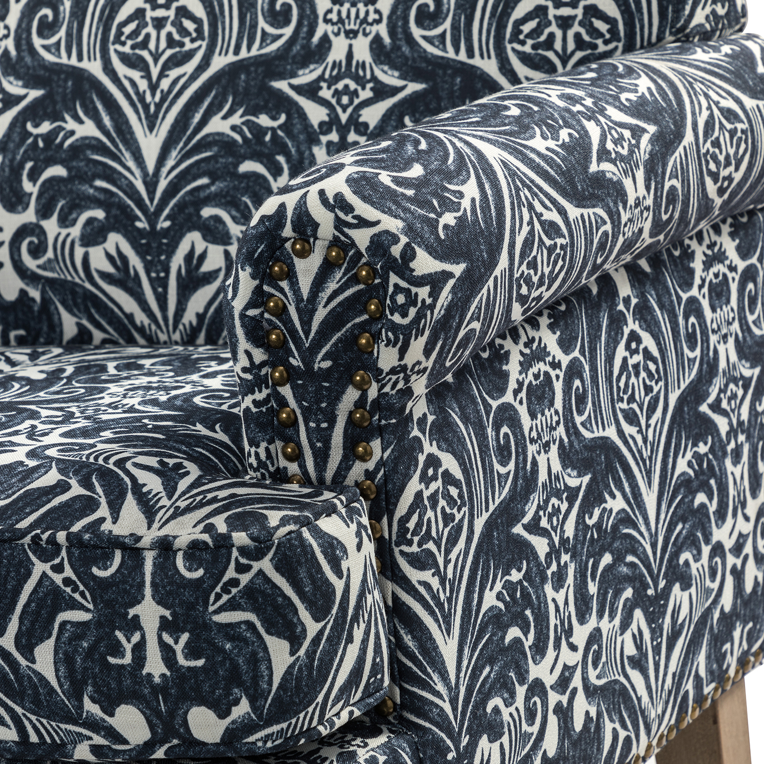 Murray Navy Farmhouse Nailhead Trim Accent Armchair 5 Murray Navy Farmhouse Nailhead Trim Accent Armchair - Image 5