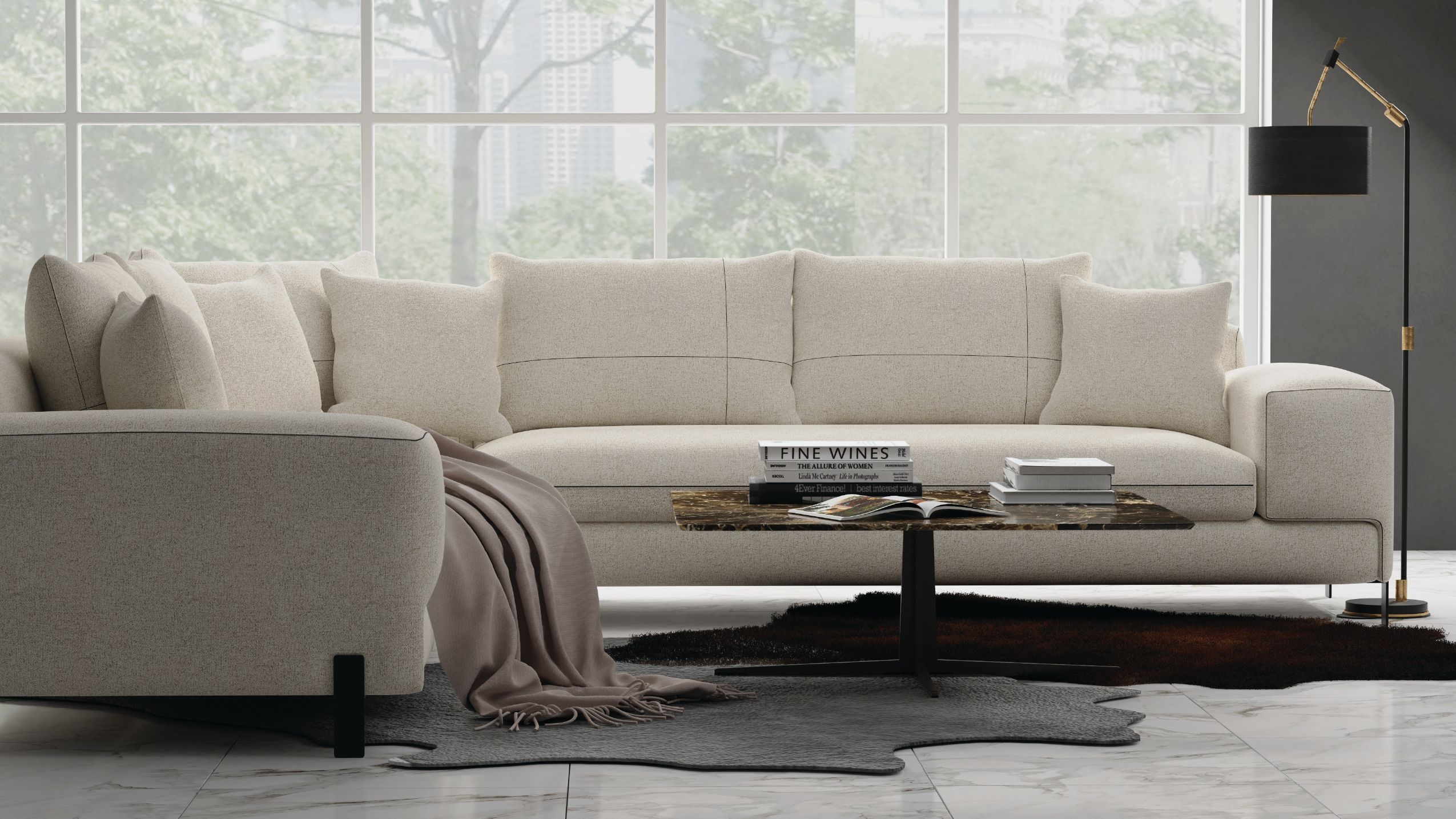 NAVAJO Brown Emperador Marble Coffee Table with Steel Legs 5 NAVAJO Brown Emperador Marble Coffee Table with Steel Legs - Image 5