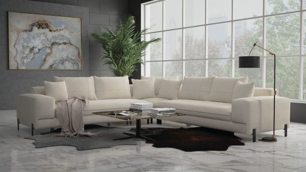 NAVAJO Brown Emperador Marble Coffee Table with Steel Legs 5