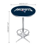 NE Patriots Chrome Pub Table with Leg Levelers