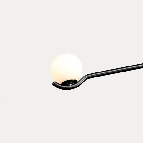 NEBULA Black 2 Arm Pendant Lamp with White Glass 2