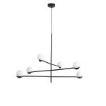 NEBULA Black 3-Arm Pendant Lamp with White Glass