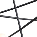 NEBULA Black 3-Arm Pendant Lamp with White Glass