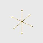 NEBULA Brass 3-Arm Pendant Lamp with White Glass