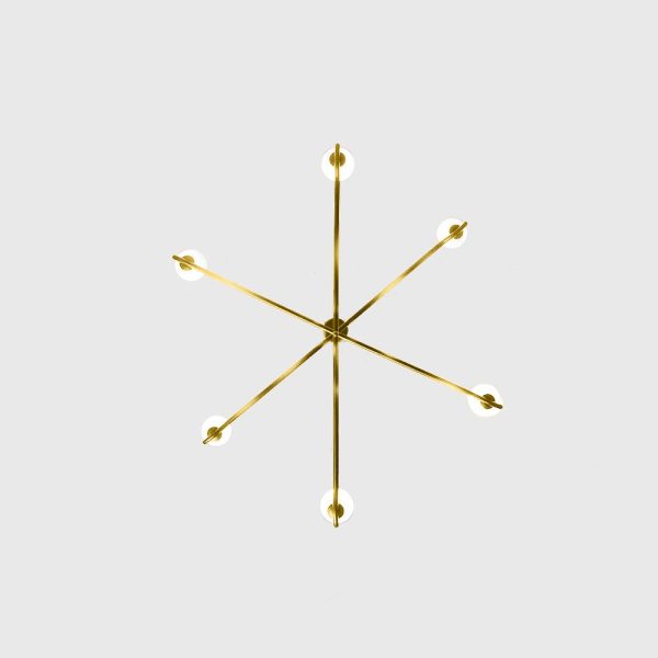 NEBULA Brass 3 Arm Pendant Lamp with White Glass 3