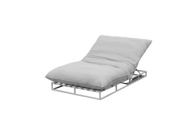 NEWPORT Silver Grey Sunbrella Lounger with White Legs