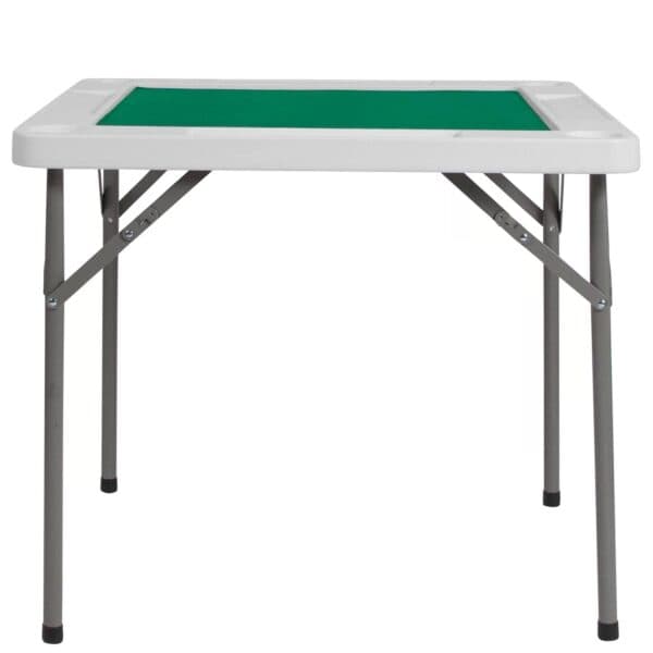 4-Player Folding Poker Table with Green Felt and Cup Holders